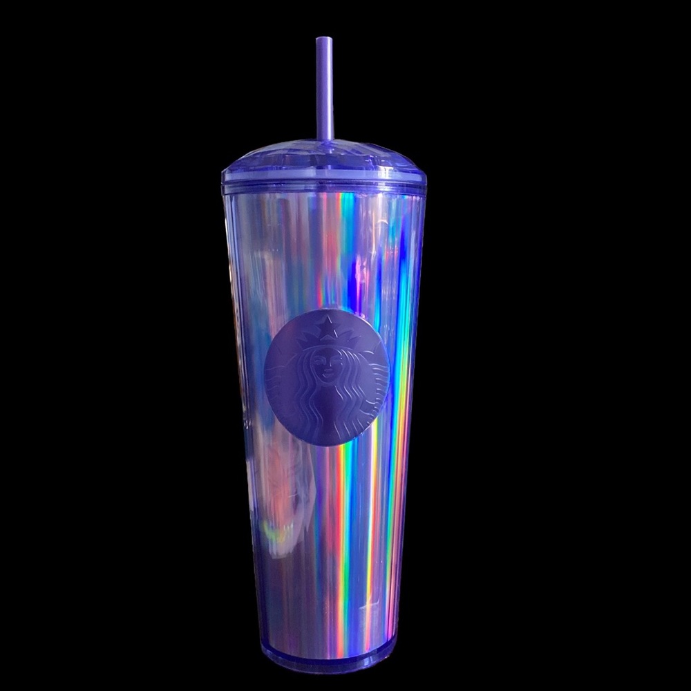 NWT Starbucks Blue Purple Iridescent Dome Cup Fall 2022 Tumbler W/Straw